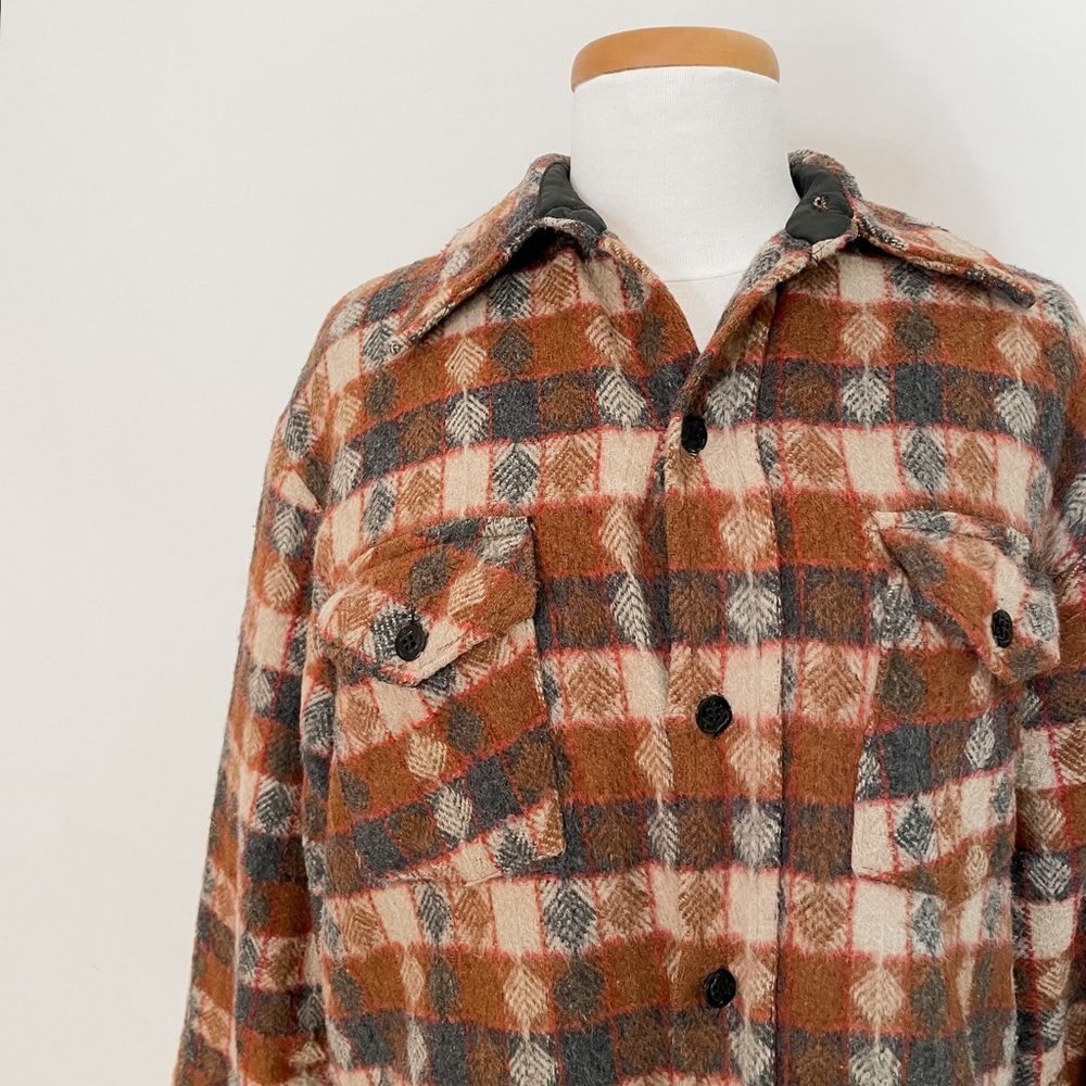 Vintage CPO 1970s Plaid Wool Jacket - Picture 2 of 6